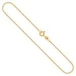 Goldkette als Ankerkette rund in Gelbgold 585 / 14K, 45 cm lang, 1,3 mm breit, Gewicht ca. 2.5 g.