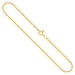 Goldkette als Ankerkette rund in Gelbgold 375 / 9K, 50 cm lang, 2 mm breit, Gewicht ca. 4.7 g.