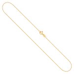 Goldkette als Ankerkette flach in Gelbgold 375 / 9K, 42 cm lang, 0,8 mm breit, Gewicht ca. 0.8 g.