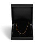 Goldkette als Ankerkette diamantiert in Gelbgold 375 / 9K, 45 cm lang, 1,3 mm breit, Gewicht ca. 2.2 g.