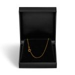 Goldkette als Ankerkette diamantiert in Gelbgold 585 / 14K, 42 cm lang, 1,3 mm breit, Gewicht ca. 2.3 g.