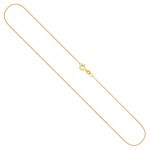 Goldkette als Panzerkette flach in Gelbgold 585 / 14K, 34 cm lang, 0,8 mm breit, Gewicht ca. 0.9 g.