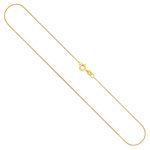 Goldkette als Panzerkette flach in Gelbgold 585 / 14K, 38 cm lang, 1,1 mm breit, Gewicht ca. 1.5 g.