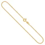 Goldkette als Panzerkette flach in Gelbgold 585 / 14K, 38 cm lang, 1,4 mm Breit, Gewicht ca. 2.3 g.
