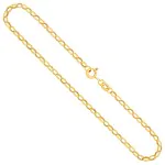 Goldkette als Erbskette in Gelbgold 585 / 14K, 90 cm lang, 2,5 mm breit, Gewicht ca. 17 g.