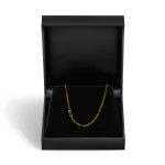 Goldkette als Achterkette in Gelbgold 585 / 14K, 50 cm lang, 1,3 mm breit, Gewicht ca. 2.4 g.