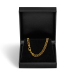 Goldkette als Zwillingspanzerkette in Gelbgold 375 / 9 Karat, 65 cm lang, 4.8 mm breit, Gewicht ca. 9.5 g.