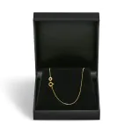 Goldkette als Schlangenkette diamantiert in Gelbgold 375 / 9 Karat, 60 cm lang, 0.7 mm breit, Gewicht ca. 2.3 g.
