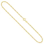 Goldkette als Singapurkette in Gelbgold 585 / 14 Karat, 85 cm lang, 1.8 mm breit, Gewicht ca. 4.9 g.