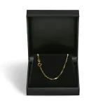 Goldkette als Singapurkette in Gelbgold 585 / 14 Karat, 65 cm lang, 1.8 mm breit, Gewicht ca. 3.8 g.