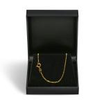 Goldkette als Ankerkette stirnseitig diamantiert in Gelbgold 333 / 8K, 60 cm lang, 1,3 mm breit, Gewicht ca. 4.3 g.