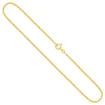 Goldkette als Ankerkette stirnseitig diamantiert in Gelbgold 333 / 8K, 45 cm lang, 1,6 mm breit, Gewicht ca. 5 g.