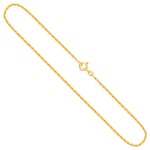 Goldkette als Ankerkette stirnseitig diamantiert in Gelbgold 333 / 8K, 55 cm lang, 1,6 mm breit, Gewicht ca. 6.1 g.