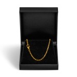 Goldkette als Ankerkette diamantiert in Gelbgold 750 / 18K, 45 cm lang, 2 mm breit, Gewicht ca. 11.5 g.