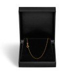 Goldkette als Figarokette diamantiert in Gelbgold 585 / 14K, 45 cm lang, 1,1 mm breit, Gewicht ca. 1.5 g.