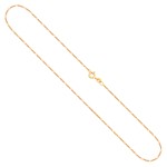 Goldkette als Figarokette diamantiert in Gelbgold 585 / 14K, 40 cm lang, 1,1 mm breit, Gewicht ca. 1.3 g.