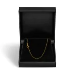 Goldkette als Figarokette diamantiert in Gelbgold 375 / 9K, 34 cm lang, 1,1 mm breit, Gewicht ca. 1 g.