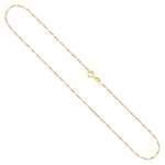 Goldkette als Figarokette diamantiert in Gelbgold 333 / 8K, 45 cm lang, 1,1 mm breit, Gewicht ca. 1.2 g.