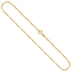 Goldkette als Figarokette diamantiert in Gelbgold 333 / 8K, 42 cm lang, 1,9 mm breit, Gewicht ca. 2.6 g.