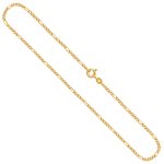 Goldkette als Figarokette diamantiert in Gelbgold 333 / 8K, 45 cm lang, 1,9 mm breit, Gewicht ca. 3 g.