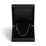 Goldkette als Figarokette diamantiert in Gelbgold 585 / 14K, 42 cm lang, 1,9 mm breit, Gewicht ca. 3.3 g.