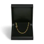 Armband als Figarokette diamantiert in Gelbgold 585 / 14 K, 18,5 cm lang, 2,2mm breit, Gewicht ca. 2.2 g.
