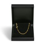 Goldkette als Figarokette diamantiert in Gelbgold 585 / 14K, 60 cm lang, 2,2 mm breit, Gewicht ca. 6.6 g.