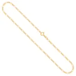 Goldkette als Figarokette diamantiert in Gelbgold 375 / 9K, 60 cm lang, 2,2 mm breit, Gewicht ca. 5.5 g.