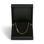 Goldkette als Venezianerkette rund geschlagen in Gelbgold 375 / 9K, 42 cm lang, 1,2 mm breit, Gewicht ca. 3 g.