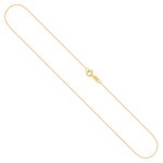 Goldkette als Venezianerkette in Gelbgold 585 / 14K, 42 cm lang, 0,6 mm breit, Gewicht ca. 1.1 g.