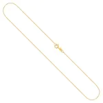 Goldkette als Venezianerkette in Gelbgold 585 / 14K, 90 cm lang, 0,6 mm breit, Gewicht ca. 2.4 g.