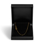 Goldkette als Venezianerkette in Gelbgold 585 / 14K, 90 cm lang, 0,9 mm breit, Gewicht ca. 5.8 g.