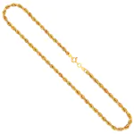 Goldkette als Kordelkette hohl Leichtversion in Gelbgold 333 / 8 Karat, 42 cm lang, 3.3 mm breit, Gewicht ca. 4,3 g.