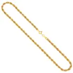 Goldkette als Kordelkette hohl Leichtversion in Gelbgold 333 / 8K, 45 cm lang, 3,3 mm breit, Gewicht ca. 5 g.