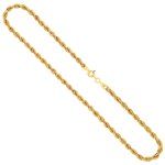 Goldkette als Kordelkette hohl Leichtversion in Gelbgold 333 / 8K, 50 cm lang, 3,3 mm breit, Gewicht ca. 5.4 g.