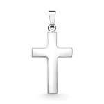 Anhänger Kreuz glanz , Weißgold 585 / 14K, Höhe 21 mm, Gewicht ca. 0,9 g
