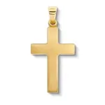 Anhänger Kreuz seidenmatt, Gelbgold 585 / 14K, Höhe 18 mm, Gewicht ca. 0.68 g