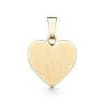 Anhänger Gravurplatte herzform bandmatt , Gelbgold 585 / 14K, Höhe 12 mm, Gewicht ca. 1,37 g