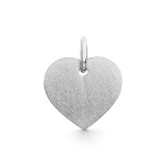 Anhänger Gravurplatte herzform seidenmatt 11 mm, Weißgold 585 / 14K, Höhe 11 mm, Gewicht ca. 0,88 g
