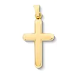 Anhänger Kreuz poliert, Gelbgold 585 / 14K, Höhe 21.0 mm, Breite 13.9 mm, Gewicht ca. 1.07 g