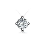 0,2 Karat Diamant Anhänger 4-er Krappe, Weißgold 585 / 14K, Höhe 6.4 mm, Breite 4.7 mm, Gewicht ca. 0.18 g