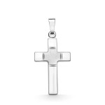 Anhänger Kreuz gesandelt/glanz/diam. , Weißgold 585 / 14K, Höhe 18 mm, Gewicht ca. 0,67 g