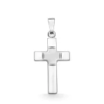 Anhänger Kreuz gesandelt/glanz/diam. , Weißgold 585 / 14K, Höhe 18 mm, Gewicht ca. 0,67 g