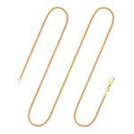 Goldkette als Ankerkette rund in Gelbgold 585 / 14K, 45 cm lang, 2,4 mm breit, Gewicht ca. 7.5 g.