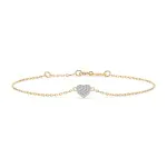 Goldarmband als Ankerkette mit 0,09 Karat Diamanten, Gelbgold 585 / 14 Karat, 21 cm lang, Gewicht ca. 0,9 g.