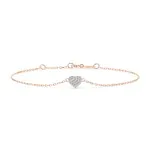 Goldarmband als Ankerkette mit 0,09 Karat Diamanten, Rotgold 585 / 14 Karat, 19,5 cm lang, Gewicht ca. 0,9 g.