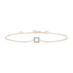 Goldarmband als Ankerkette mit 0,06 Karat Diamanten, Rotgold 585 / 14 Karat, 20,5 cm lang, Gewicht ca. 0,8 g.