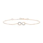 Goldarmband als Ankerkette mit 0,05 Karat Diamanten, Rotgold 585 / 14 Karat, 17,5 cm lang, Gewicht ca. 1,0 g.