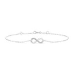 Goldarmband als Ankerkette mit 0,05 Karat Diamanten, Weißgold 585 / 14 Karat, 16,5 cm lang, Gewicht ca. 1,0 g.