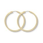 Ohrringe, Creolen, Gelbgold 333 / 8K, Außendurchmesser 30 mm, Breite 2.5 mm, Gewicht ca. 1.4 g